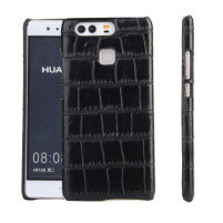 Луксозен твърд гръб ултра тънък с кроко дизайн кожа за Huawei P9 EVA-L09 / EVA-L19 черен